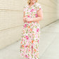 Floral Print White Midi Dress Dresses