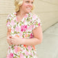 Floral Print White Midi Dress Dresses