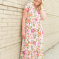 Floral Print White Midi Dress Dresses