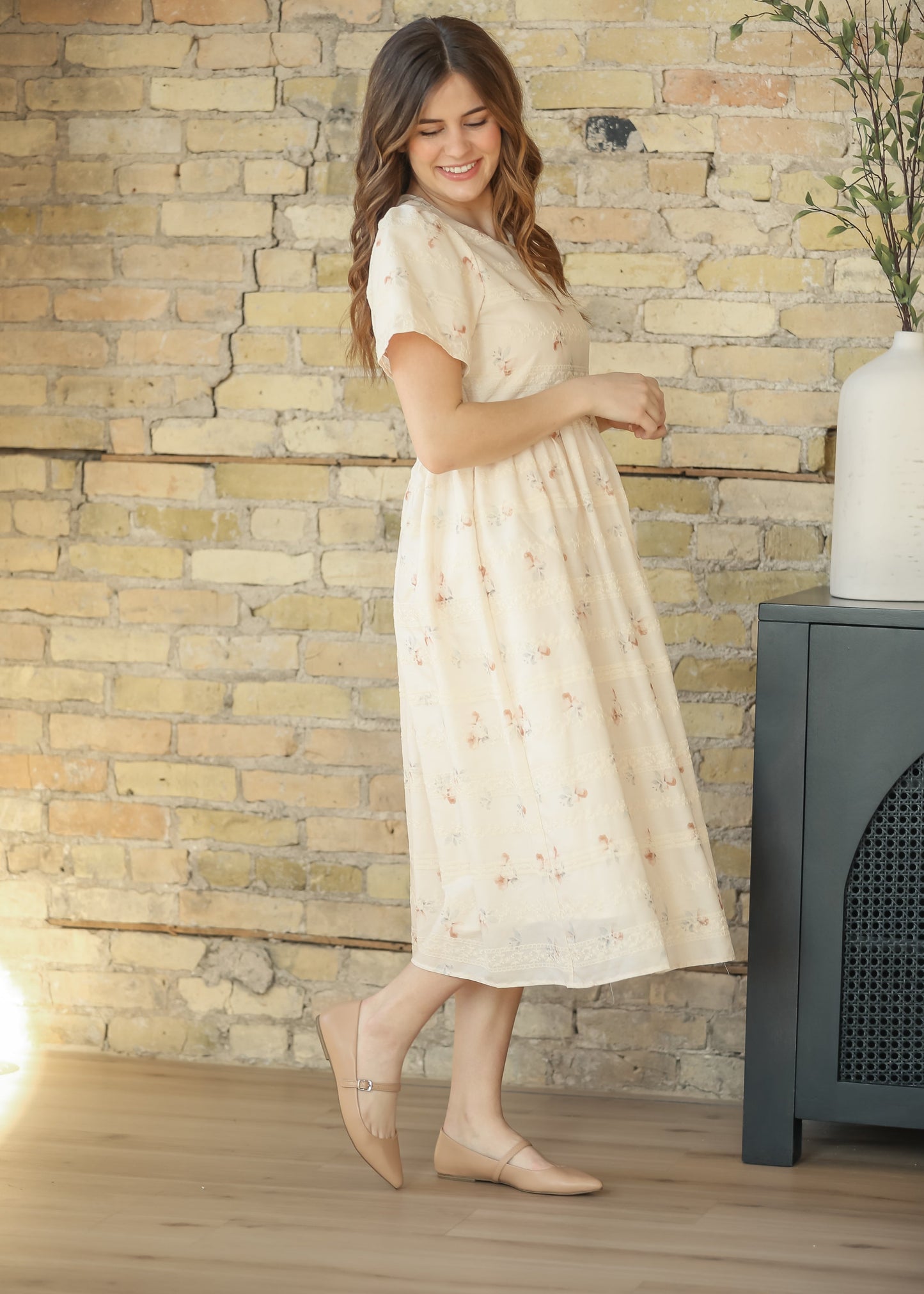 Floral Printed Embroidered Maxi Dress FF Dresses