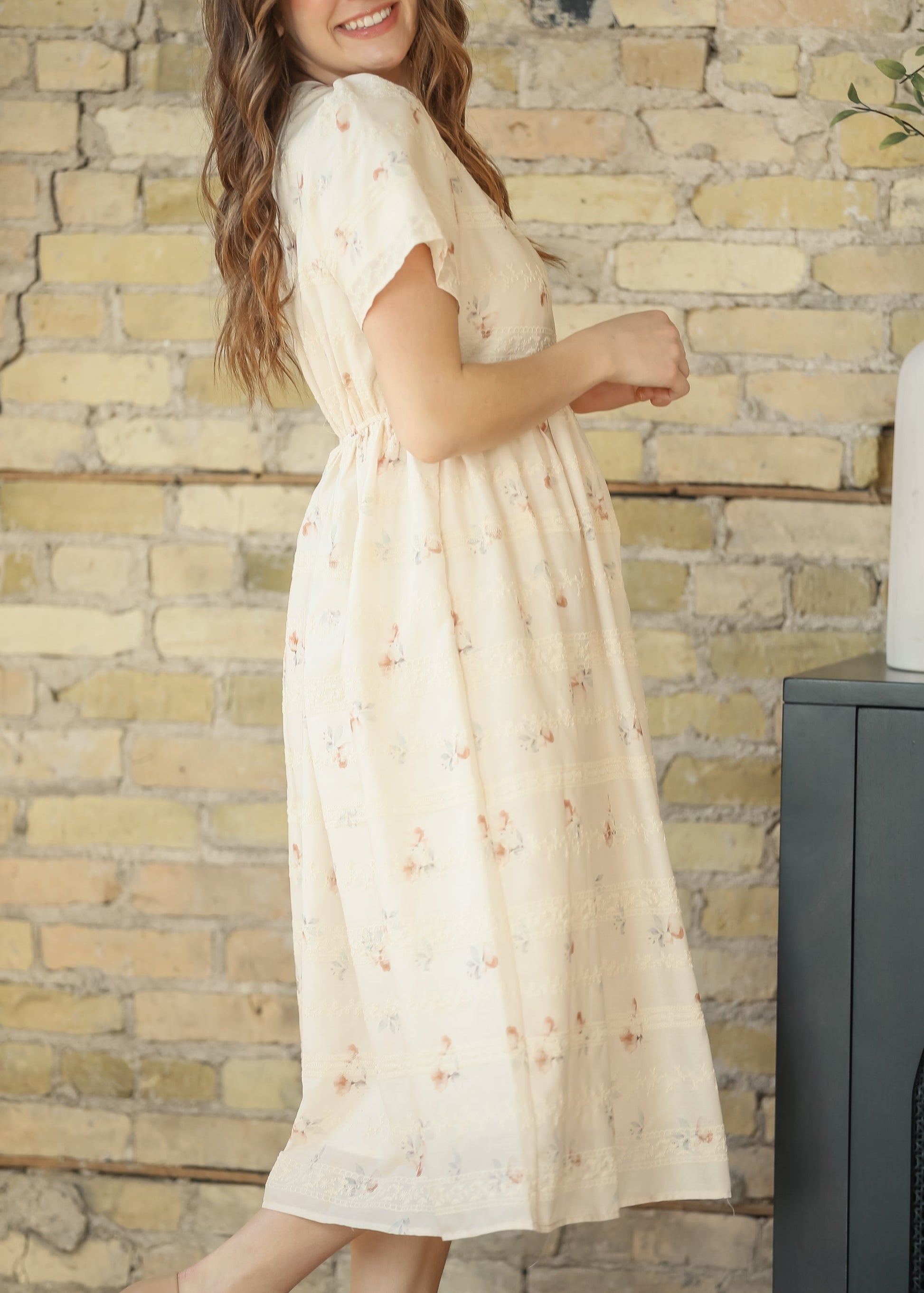 Floral Printed Embroidered Maxi Dress FF Dresses