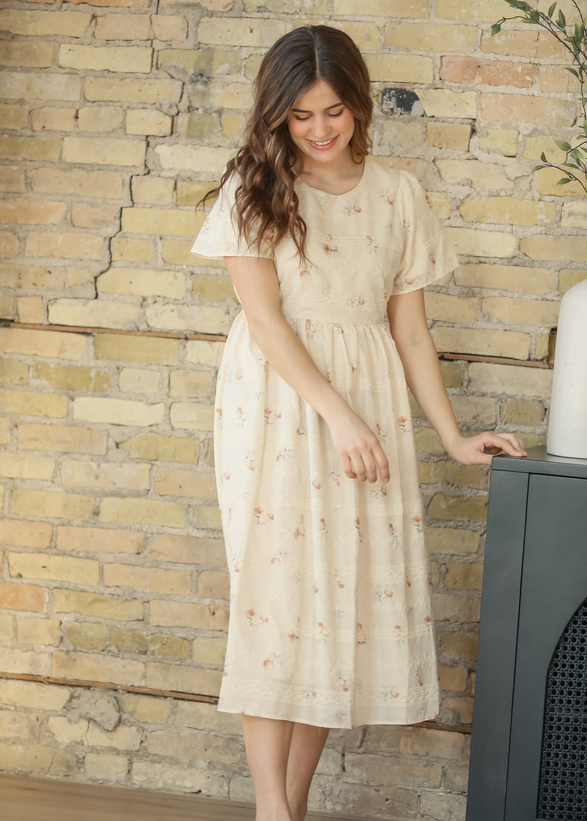 Floral Printed Embroidered Maxi Dress FF Dresses