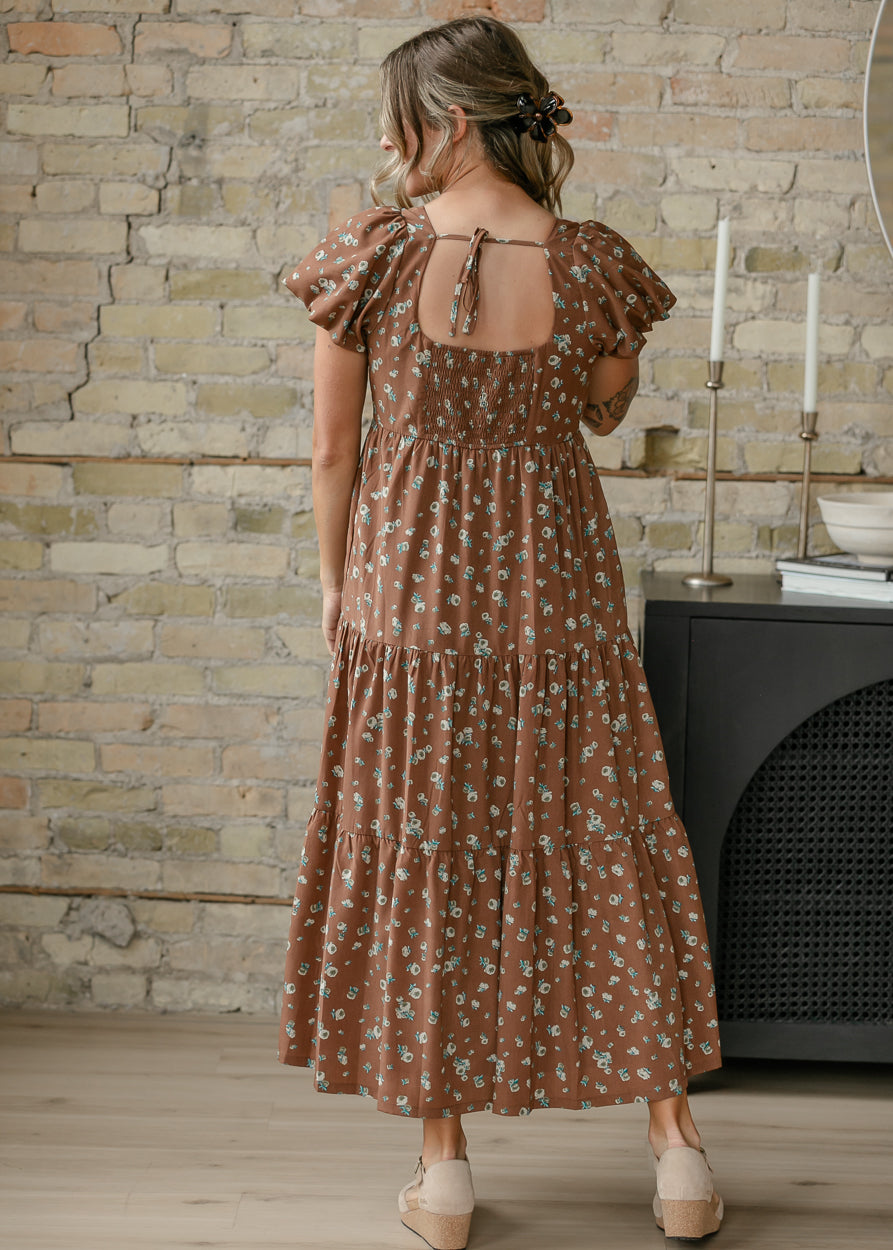 Floral Puff Sleeve Midi Dress FF Dresses