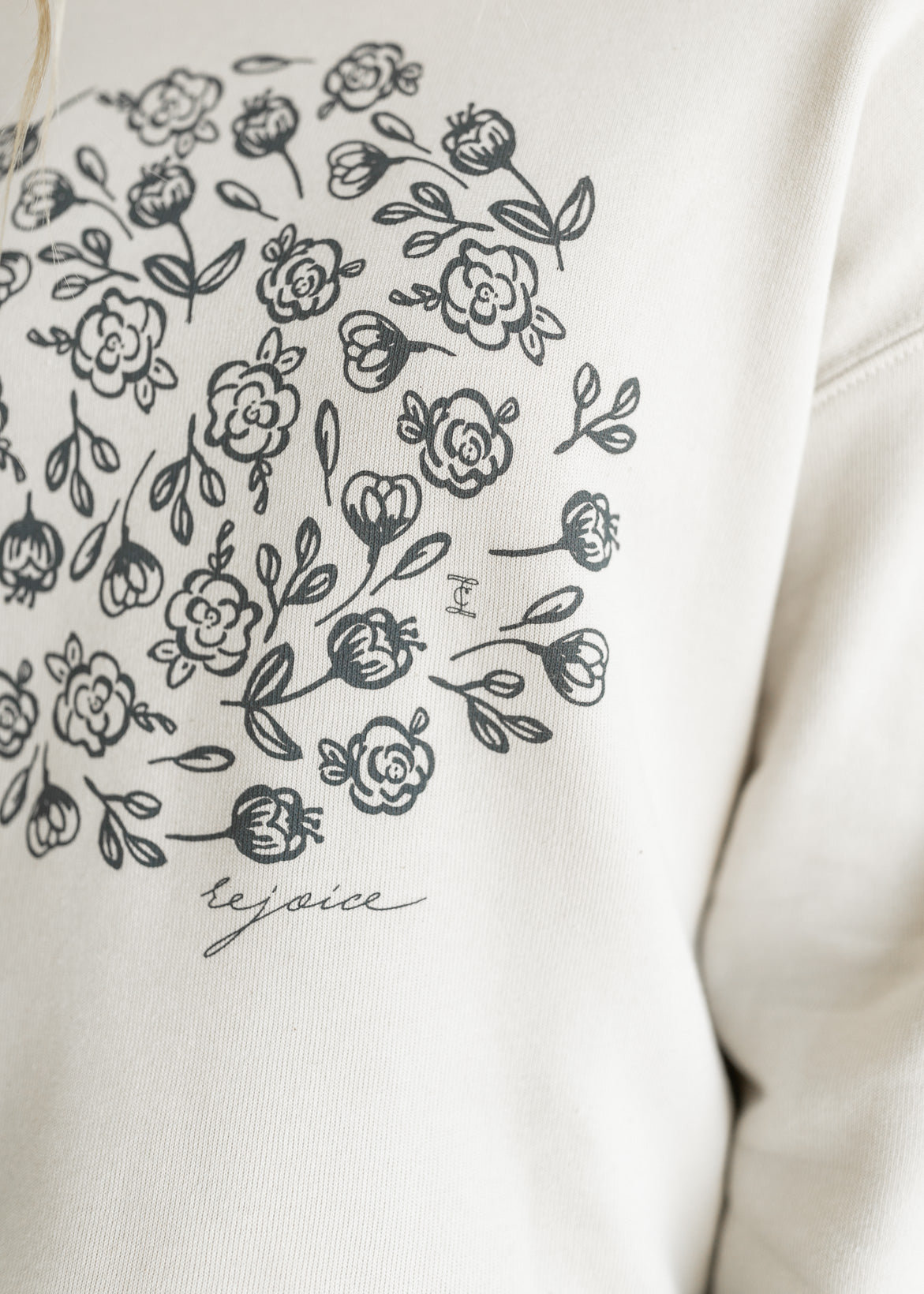 Floral Rejoice Crewneck Sweatshirt Tops