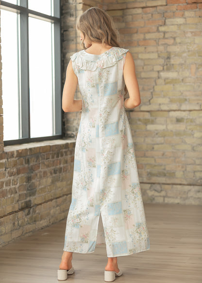 Floral Ruffle Neck Maxi Dress FF Dresses
