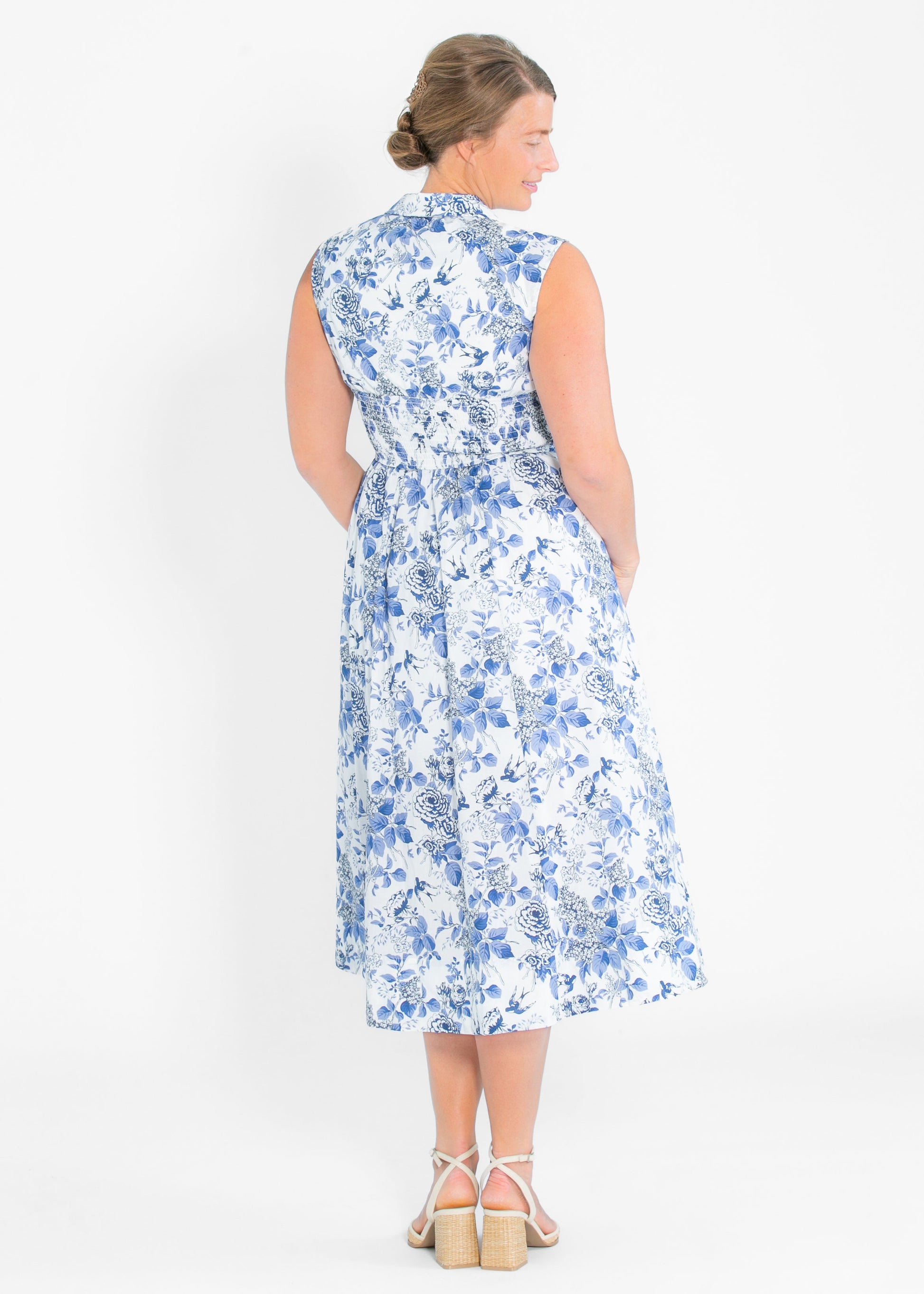a line dress with zip Brown Smocked Waist Zip Maxi Dress - All Dresses