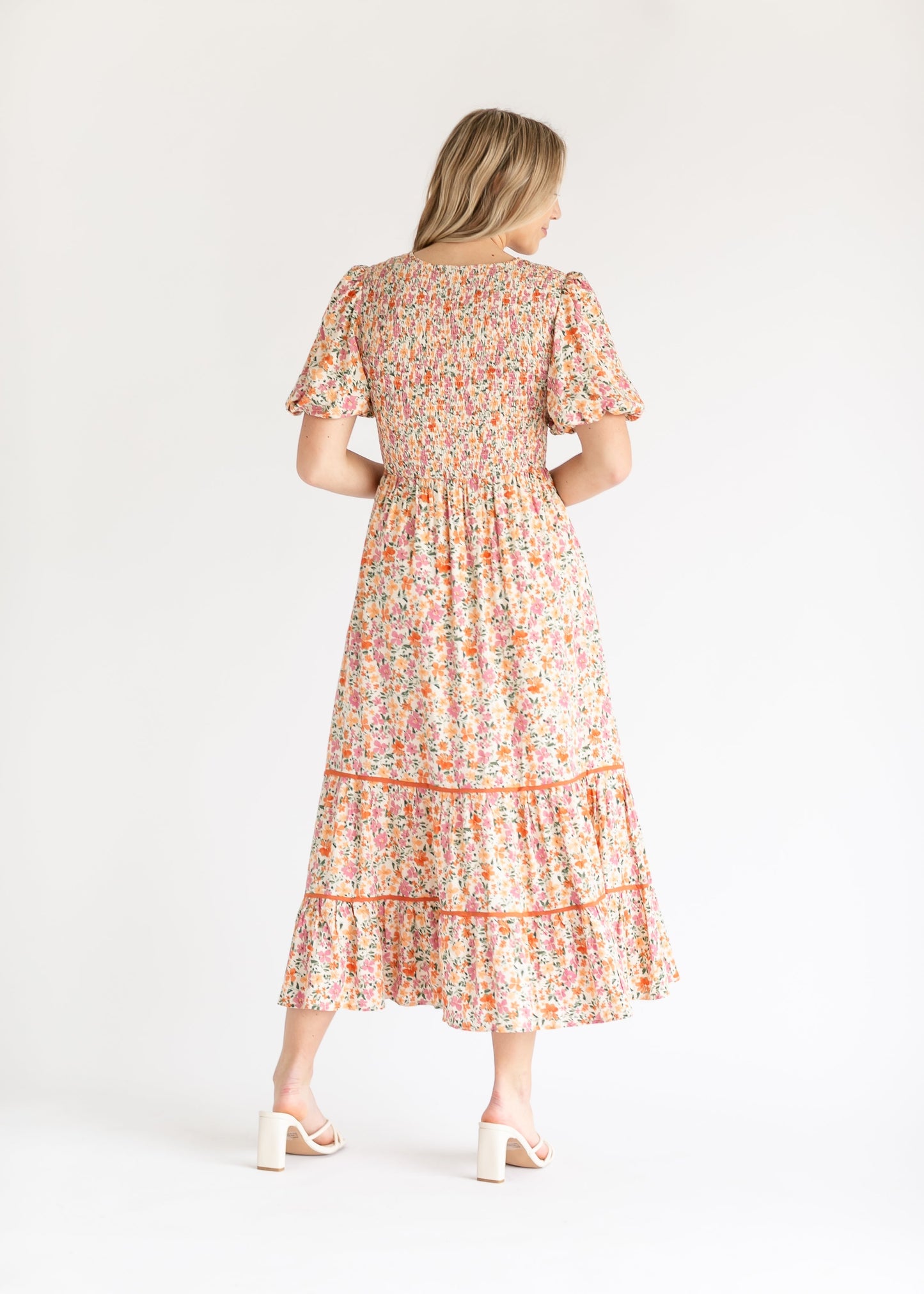 Floral Smocked Top Midi Dress FF Dresses