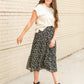 Floral Smocked Waist Midi Skirt Skirts