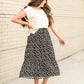 Floral Smocked Waist Midi Skirt Skirts