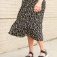 Floral Smocked Waist Midi Skirt Skirts
