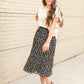 Floral Smocked Waist Midi Skirt Skirts