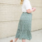 Floral Smocked Waist Midi Skirt Skirts