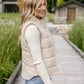 Floral Snap Up Puffer Vest FF Tops