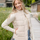 Floral Snap Up Puffer Vest FF Tops