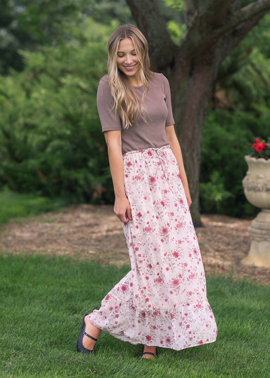 Floral Waist Tie Maxi Skirt FF Skirts