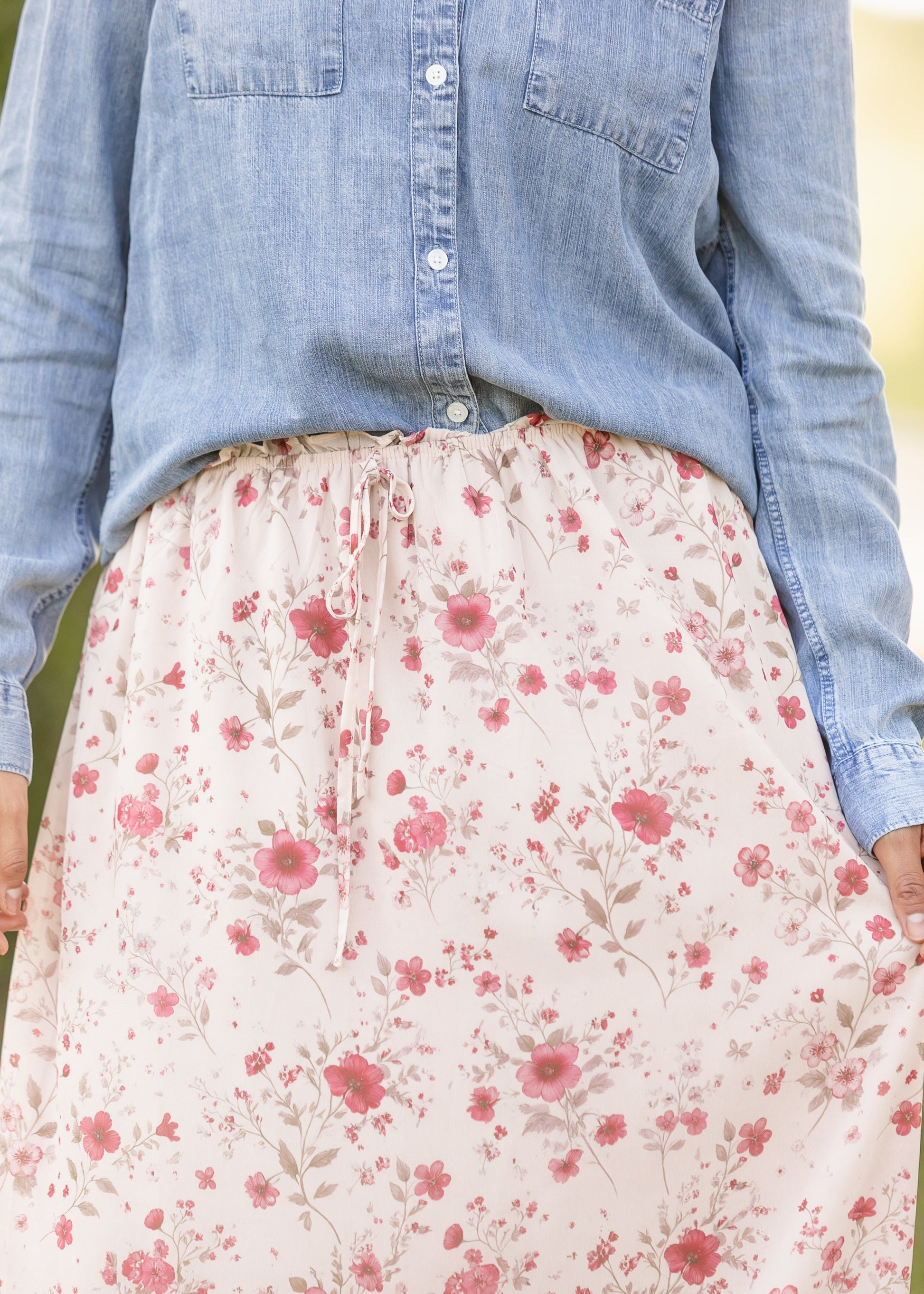 Floral Waist Tie Maxi Skirt FF Skirts