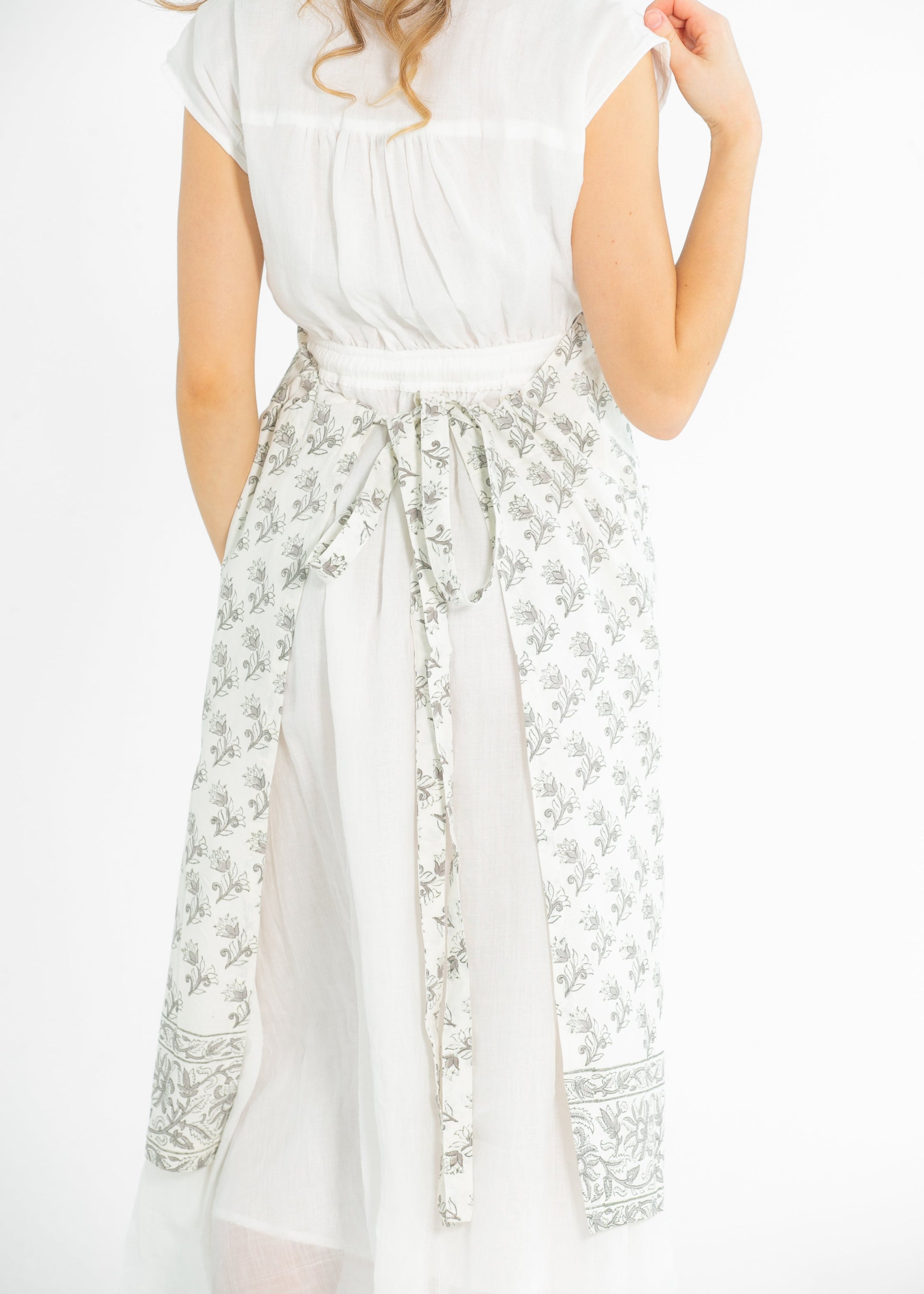 Floret Block Print Apron FF Home + Lifestyle