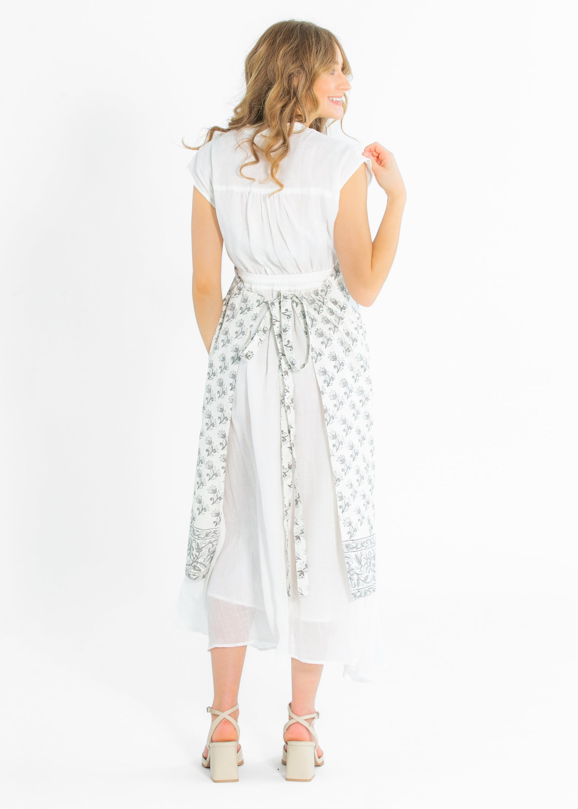 Floret Block Print Apron FF Home + Lifestyle