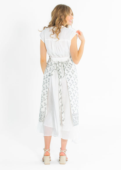 Floret Block Print Apron FF Home + Lifestyle