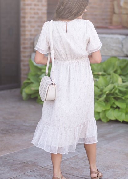 Flutter Sleeve Midi Dress FF Dresses