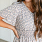 Flutter Sleeve V-neck Floral Midi Dress FF Dresses