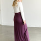 Foldover Waist Pull On Maxi Skirt FF Skirts