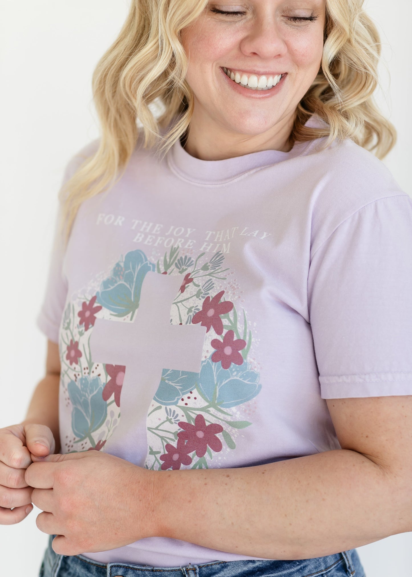 For the Joy Easter Graphic Tee FF Tops