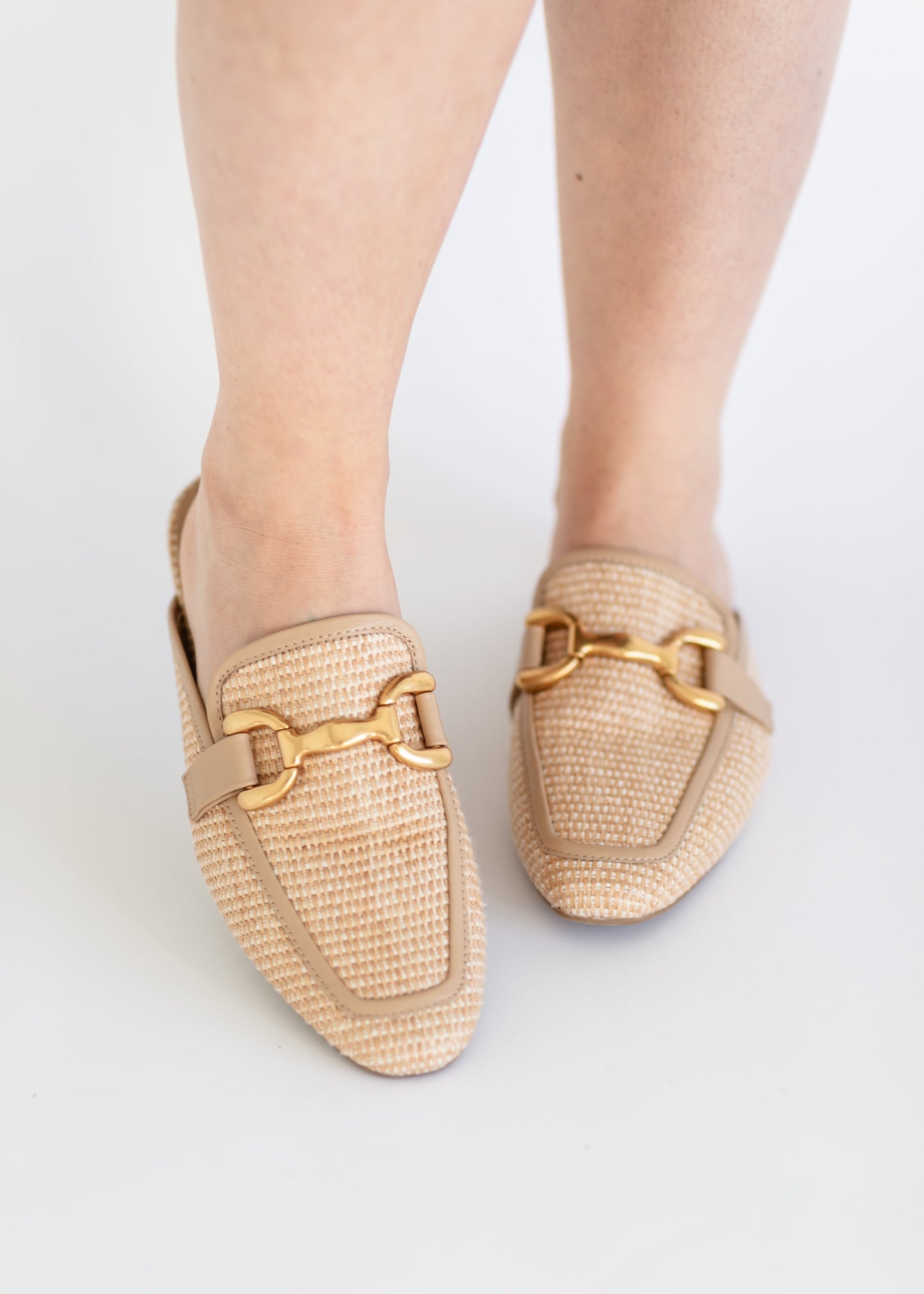 Fortunate Raffia Slip-on Mules Shoes