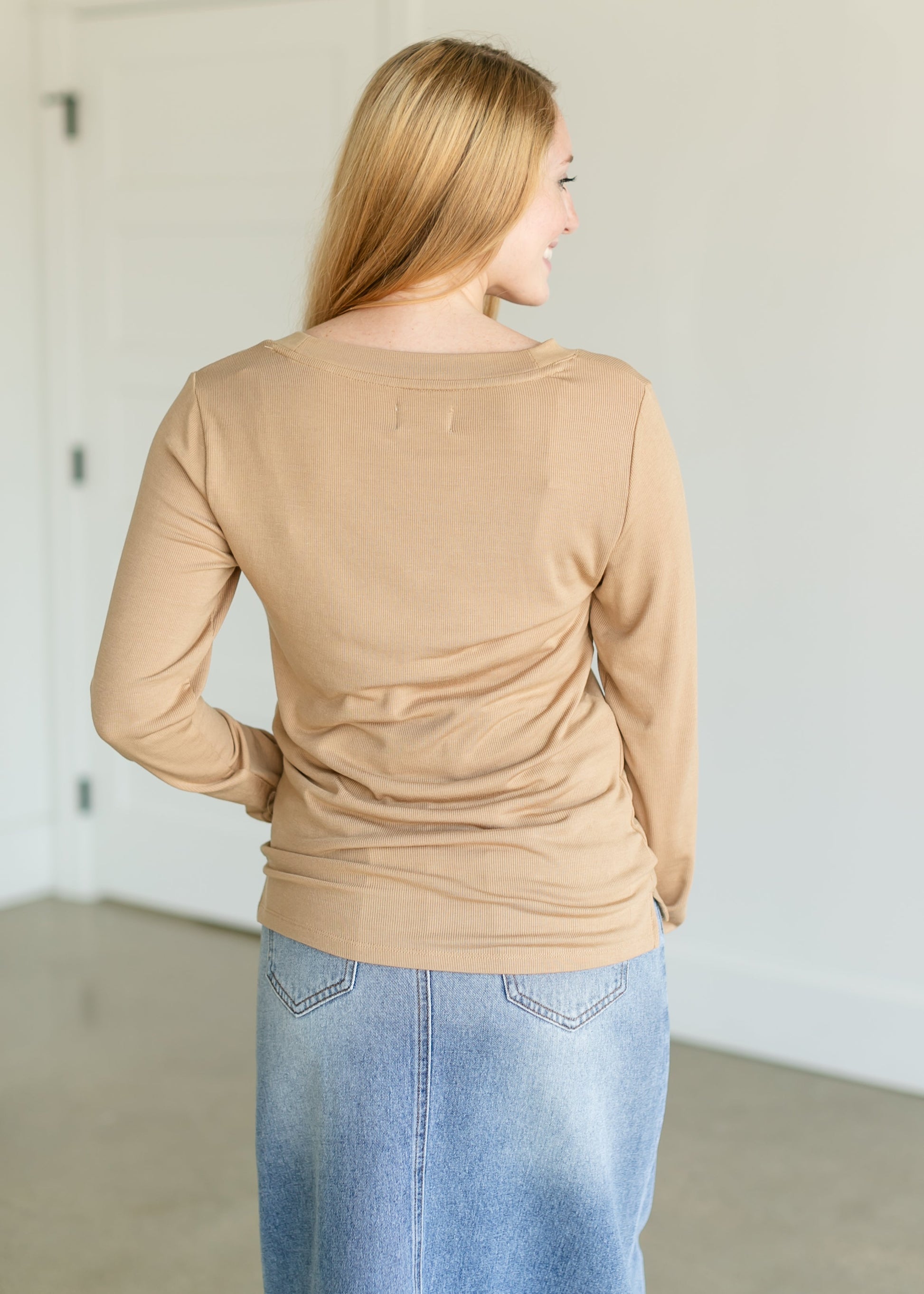 Frankie Fine Knit Half Button Top FF Tops