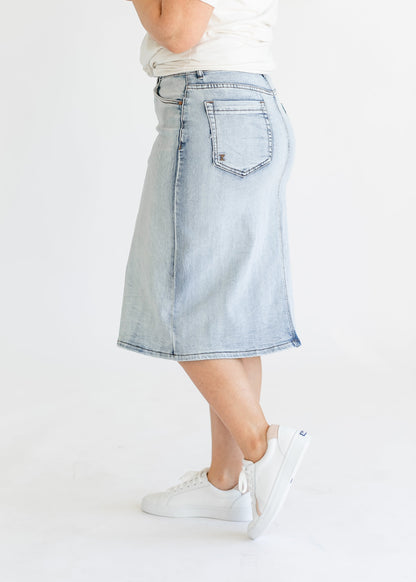 Frankie Five Pocket Denim Midi Skirt FF Skirts