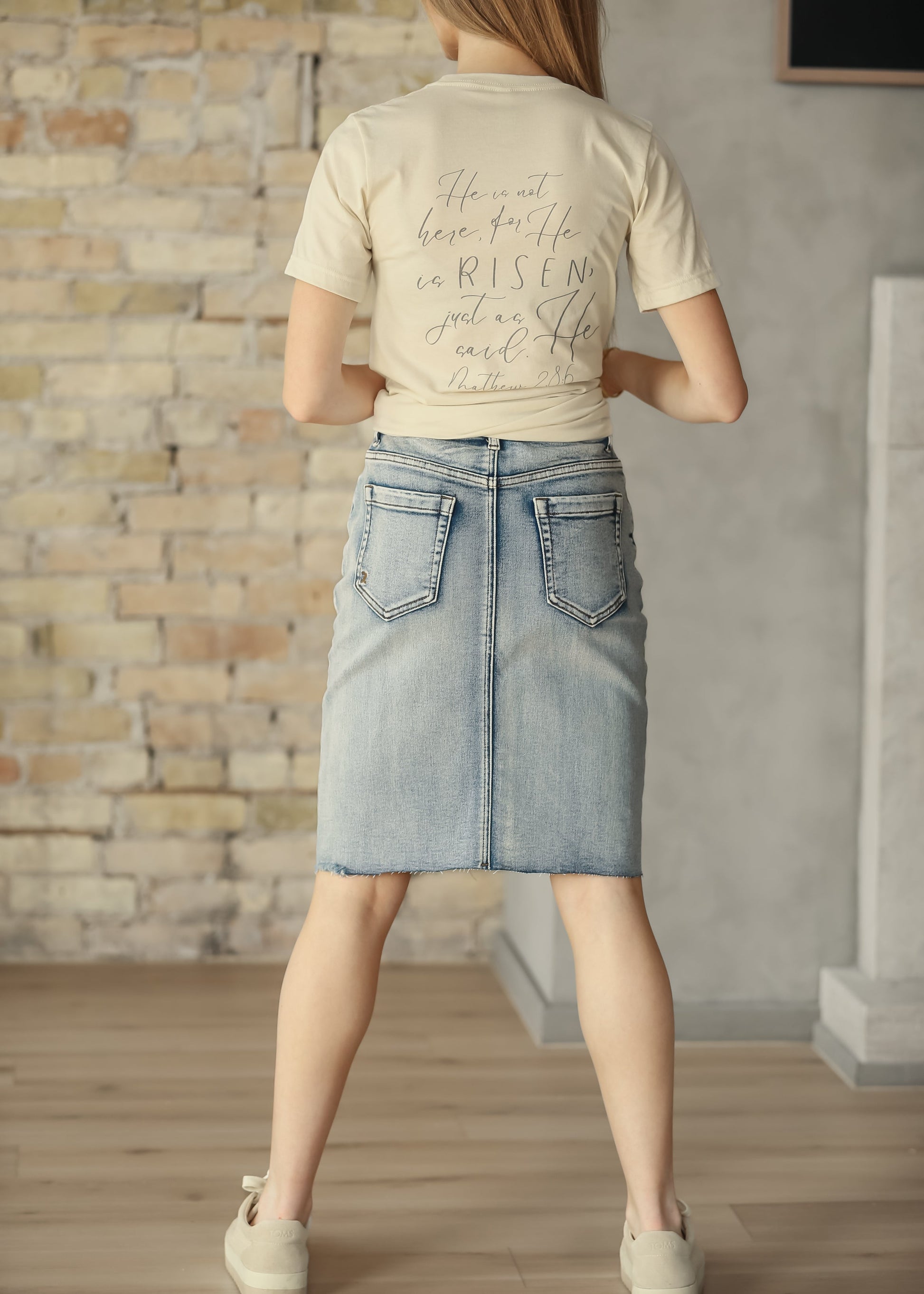 Frankie Light Wash Raw Hem Midi Skirt IC Skirts