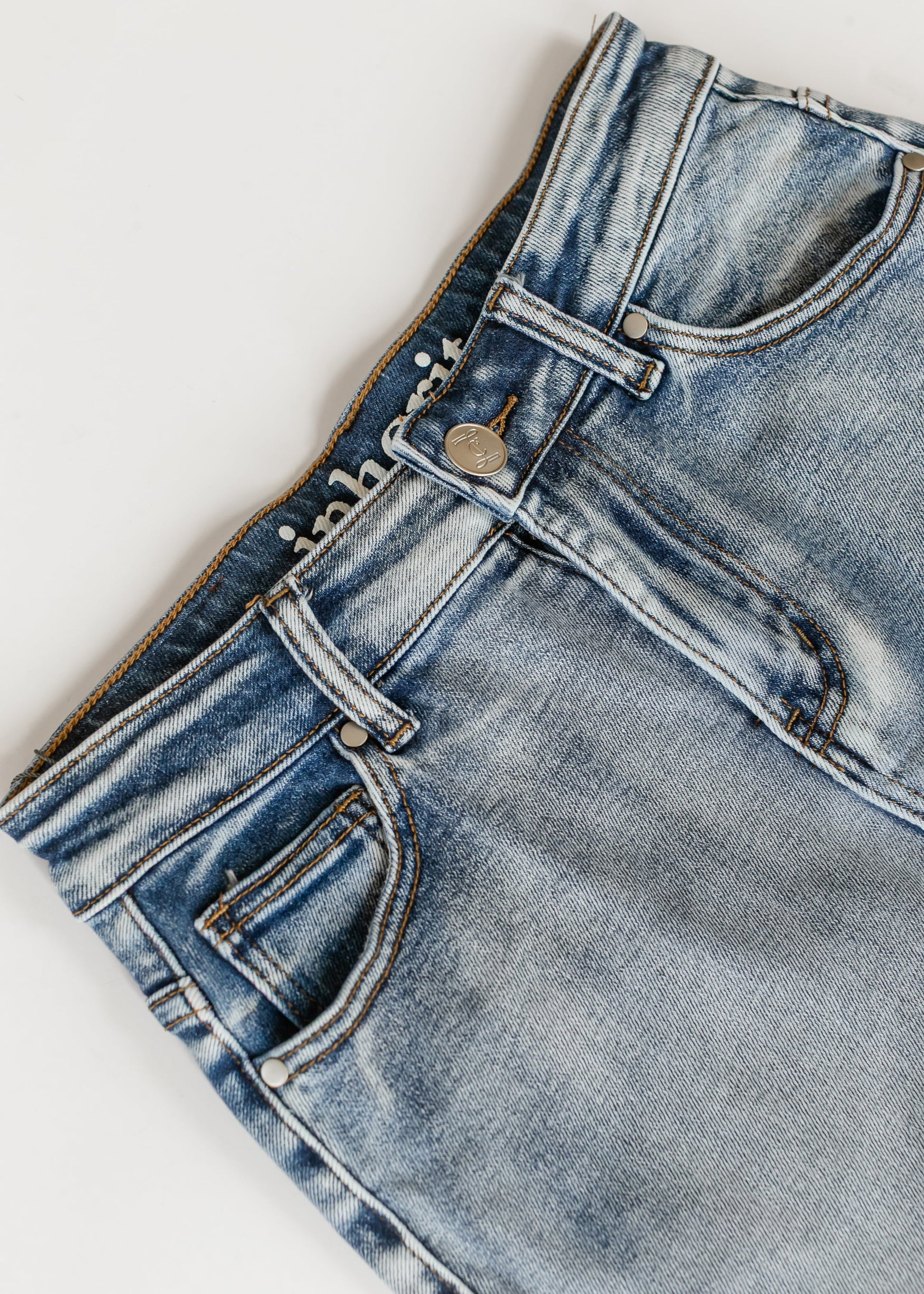 Frankie Medium Wash Denim Midi Skirt IC Skirts