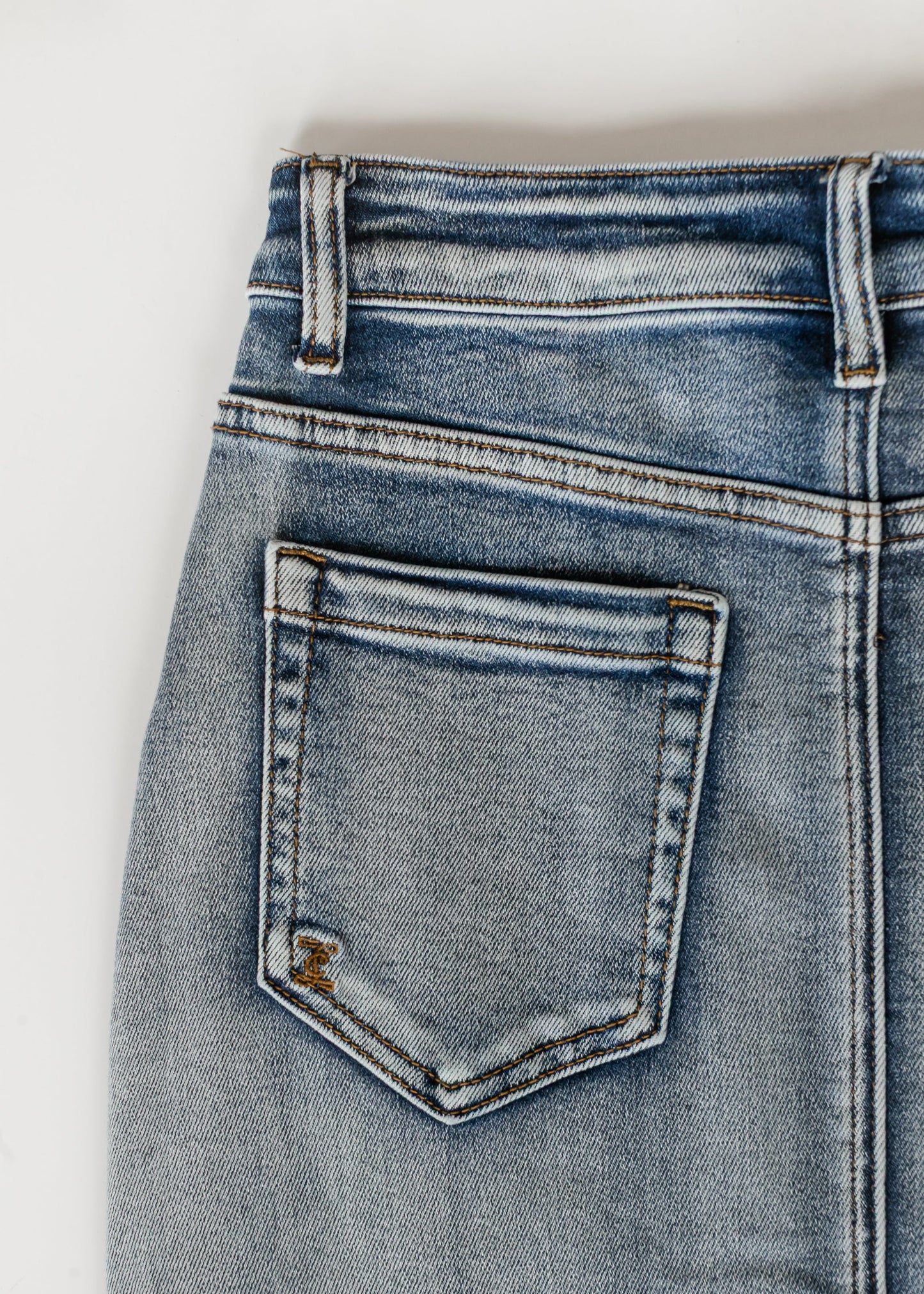 Frankie Medium Wash Denim Midi Skirt IC Skirts