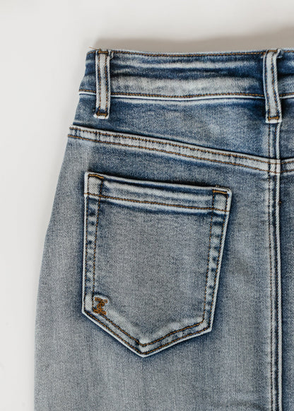 Frankie Medium Wash Denim Midi Skirt IC Skirts