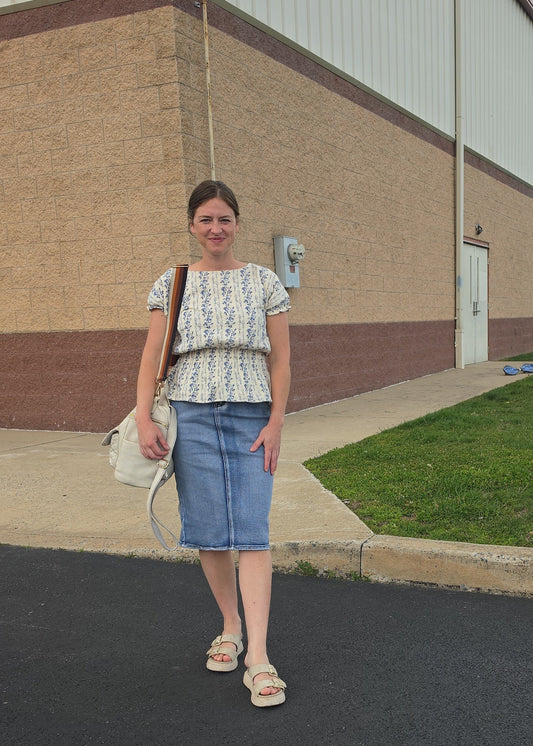 Frankie Medium Wash Denim Midi Skirt IC Skirts