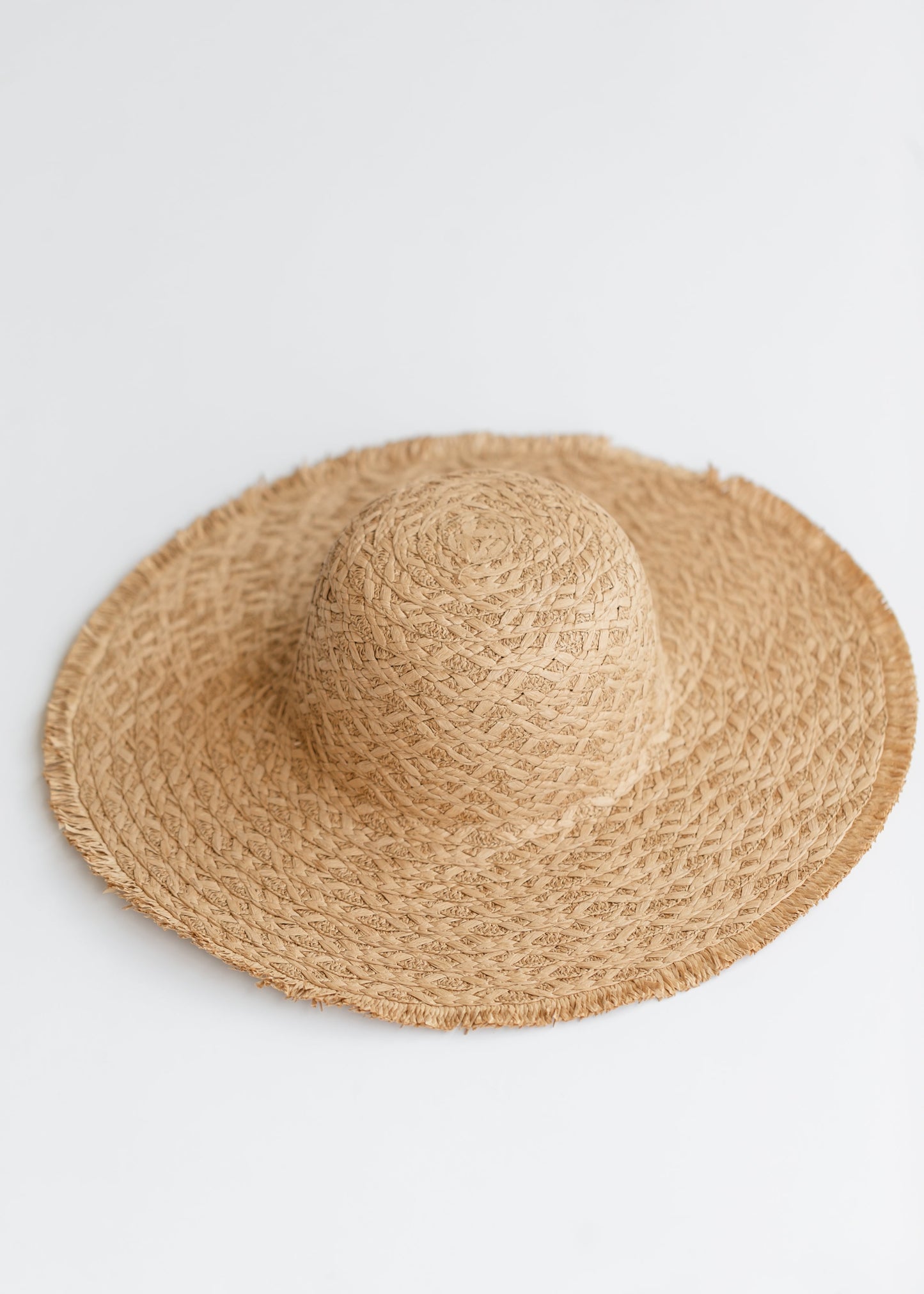 Frayed Straw Floppy Sun Hat Accessory
