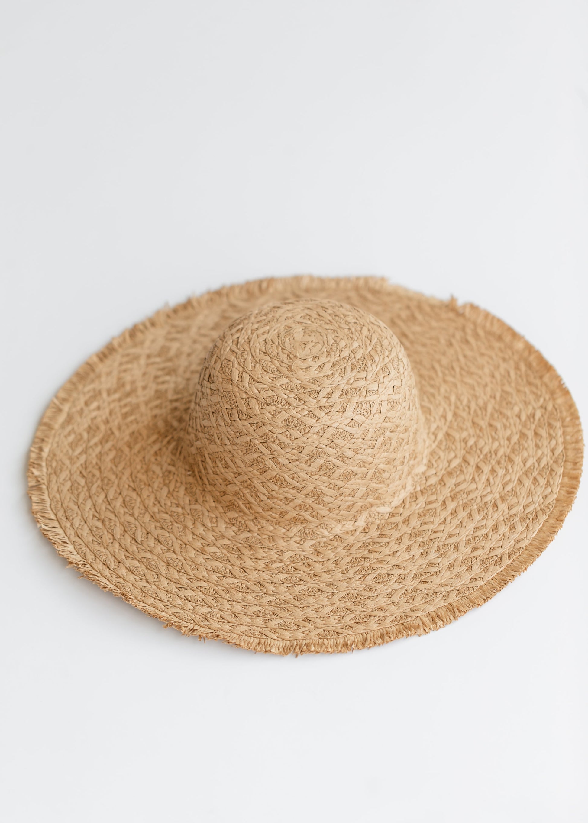 Frayed Straw Floppy Sun Hat Accessory
