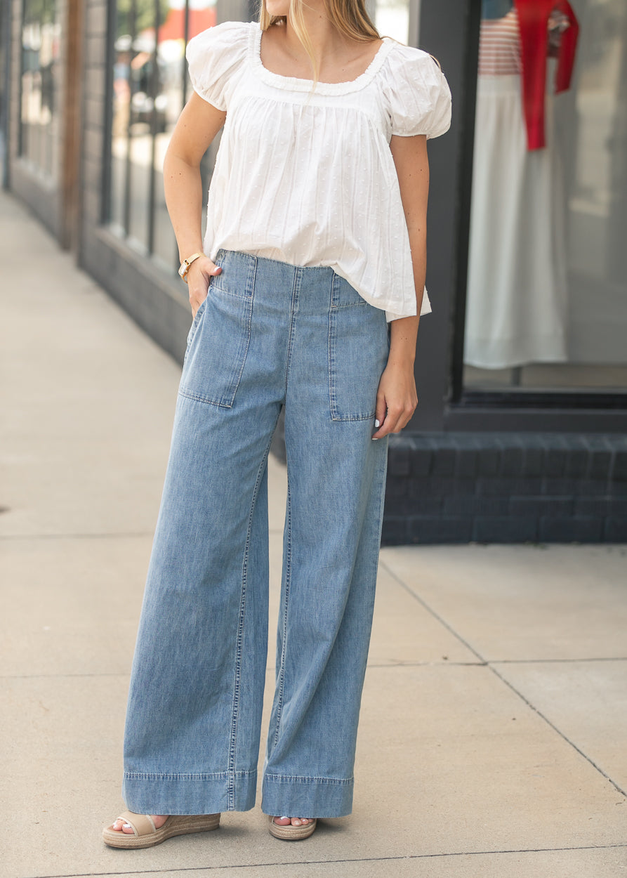 Free People® Breezy Denim Pull-On Pants FF Pants