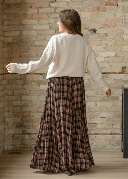 Free People® Brown Plaid Ives Maxi Skirt FF Skirts
