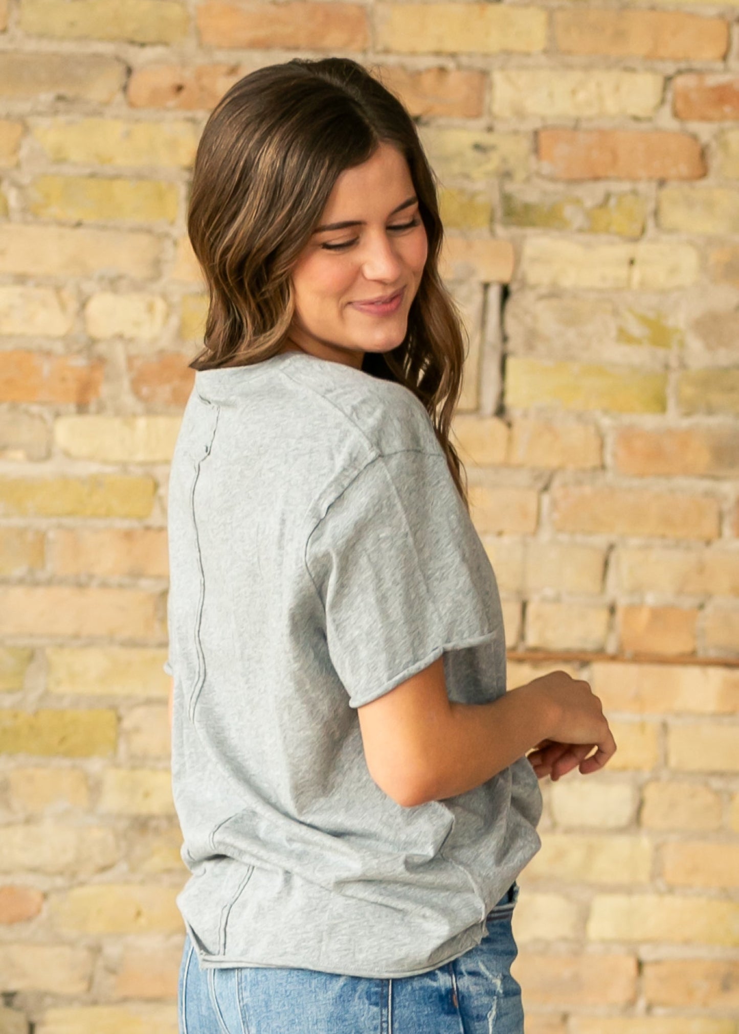 Free People® Gray Nina Tee FF Tops