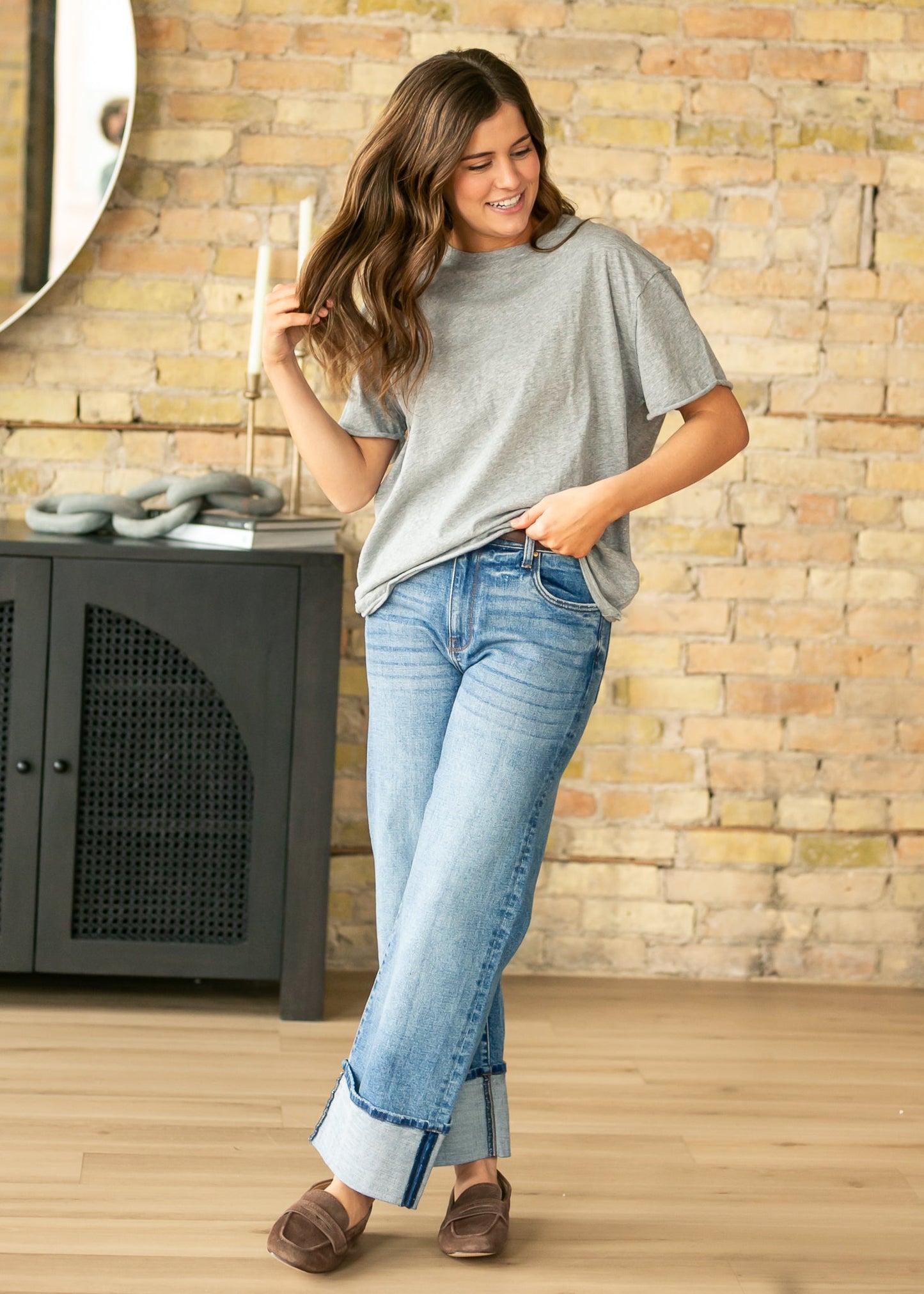 Free People® Gray Nina Tee FF Tops