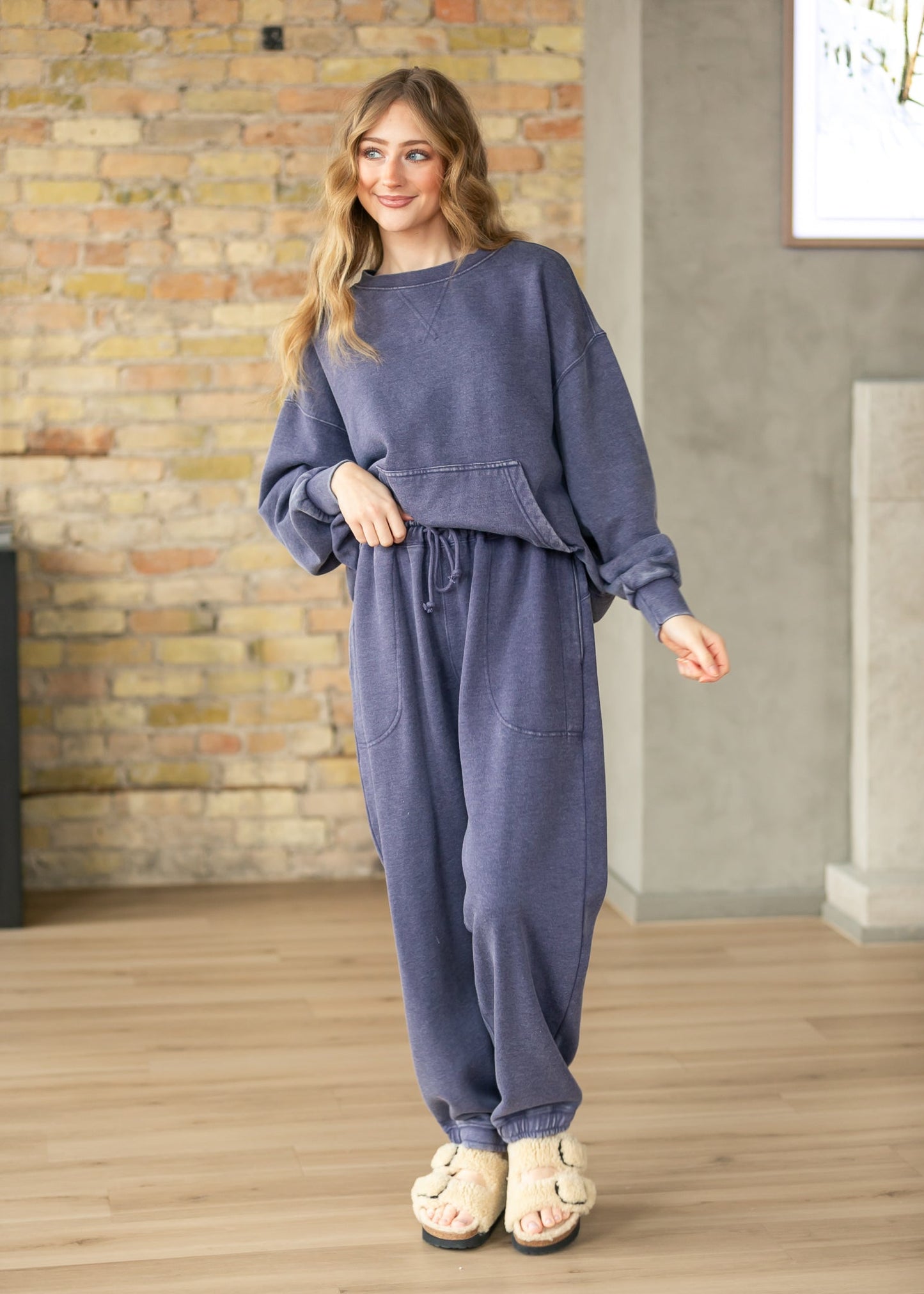 Free People® Navy Slow it Down Pullover FF Tops