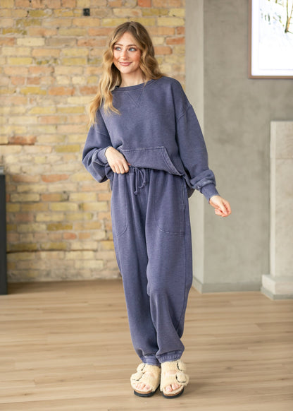 Free People® Navy Slow it Down Pullover FF Tops