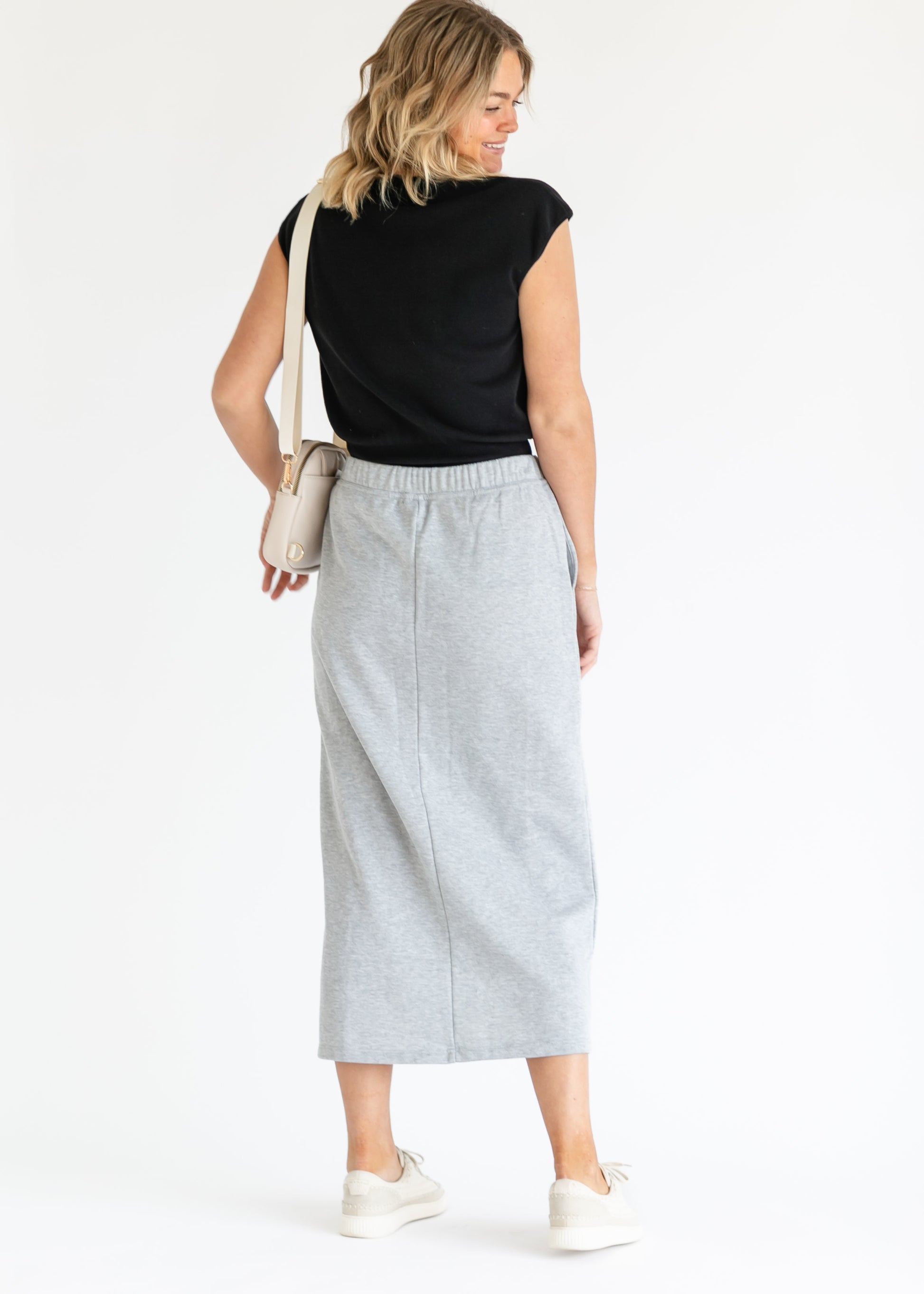 French Terry Front Slit Maxi Skirt - FINAL SALE FF Skirts