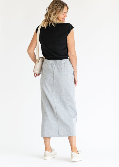French Terry Front Slit Maxi Skirt - FINAL SALE FF Skirts