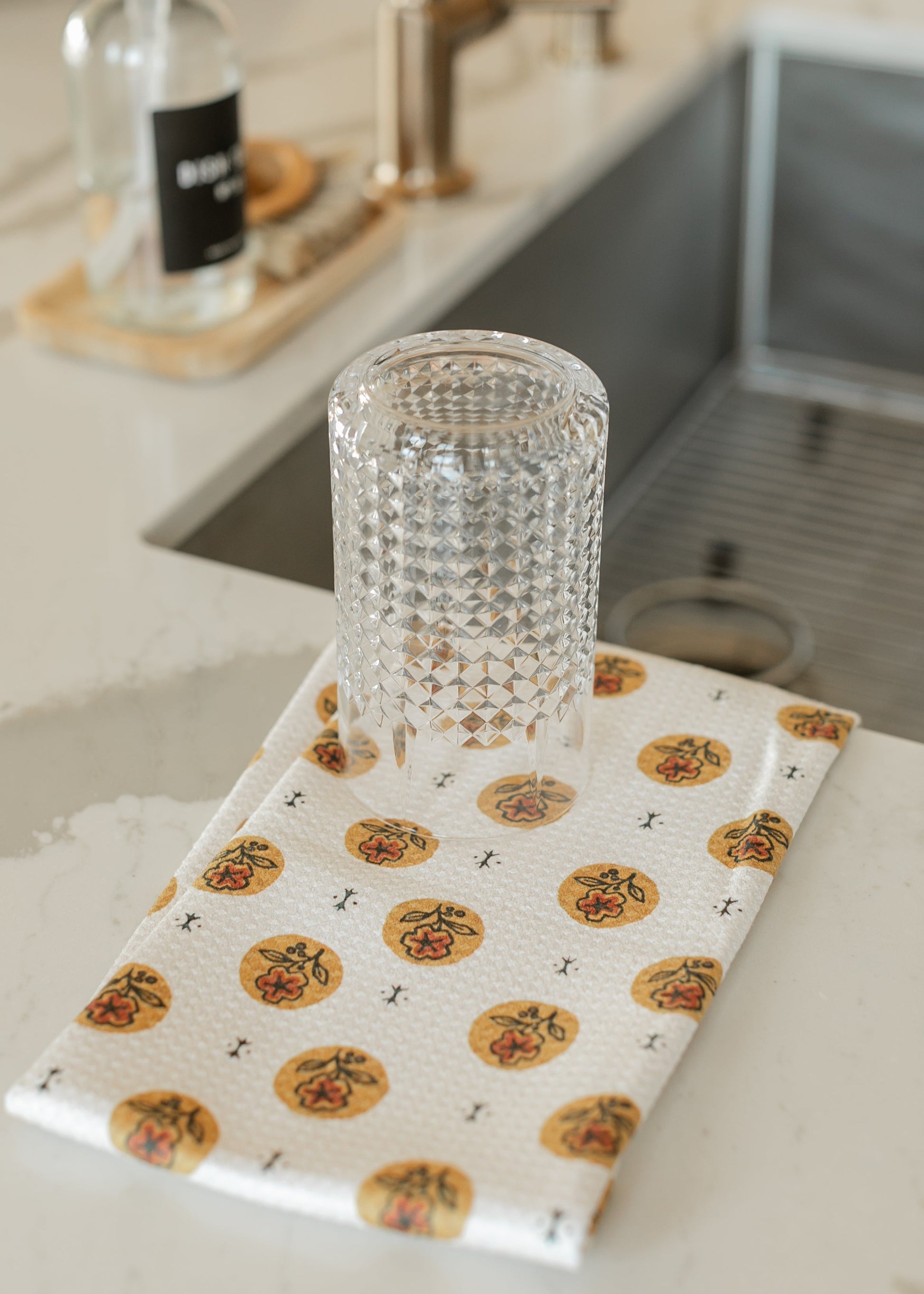 Geometry® Artisanal Floral Cream Tea Towel FF Home + Lifestyle