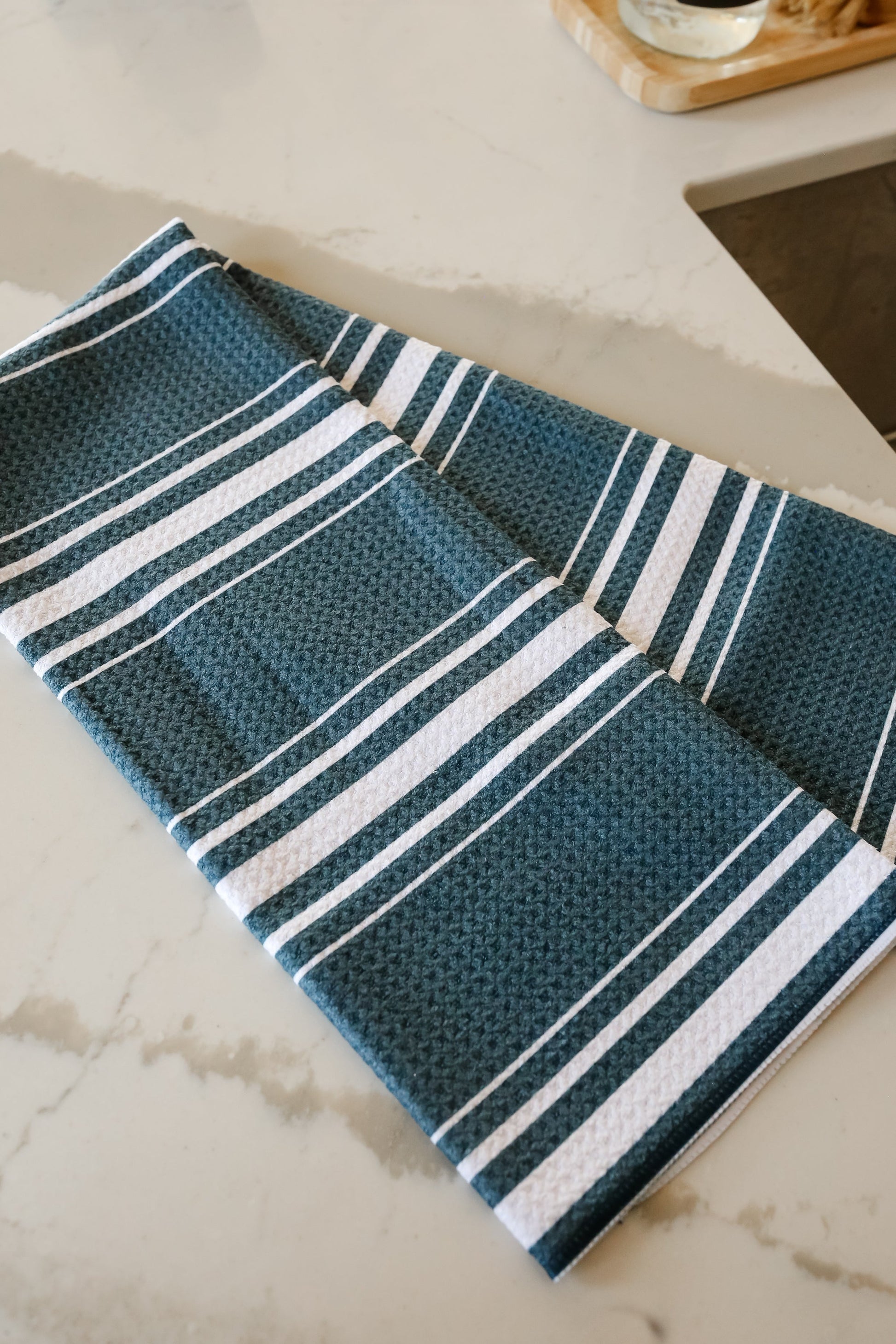 Geometry® Deep Blue Striped Tea Towel Gifts