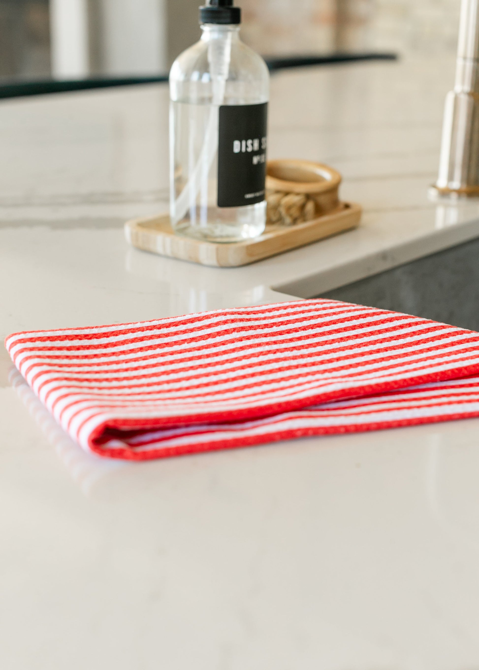 Geometry® Summer Stripe Red Tea Towel Gifts