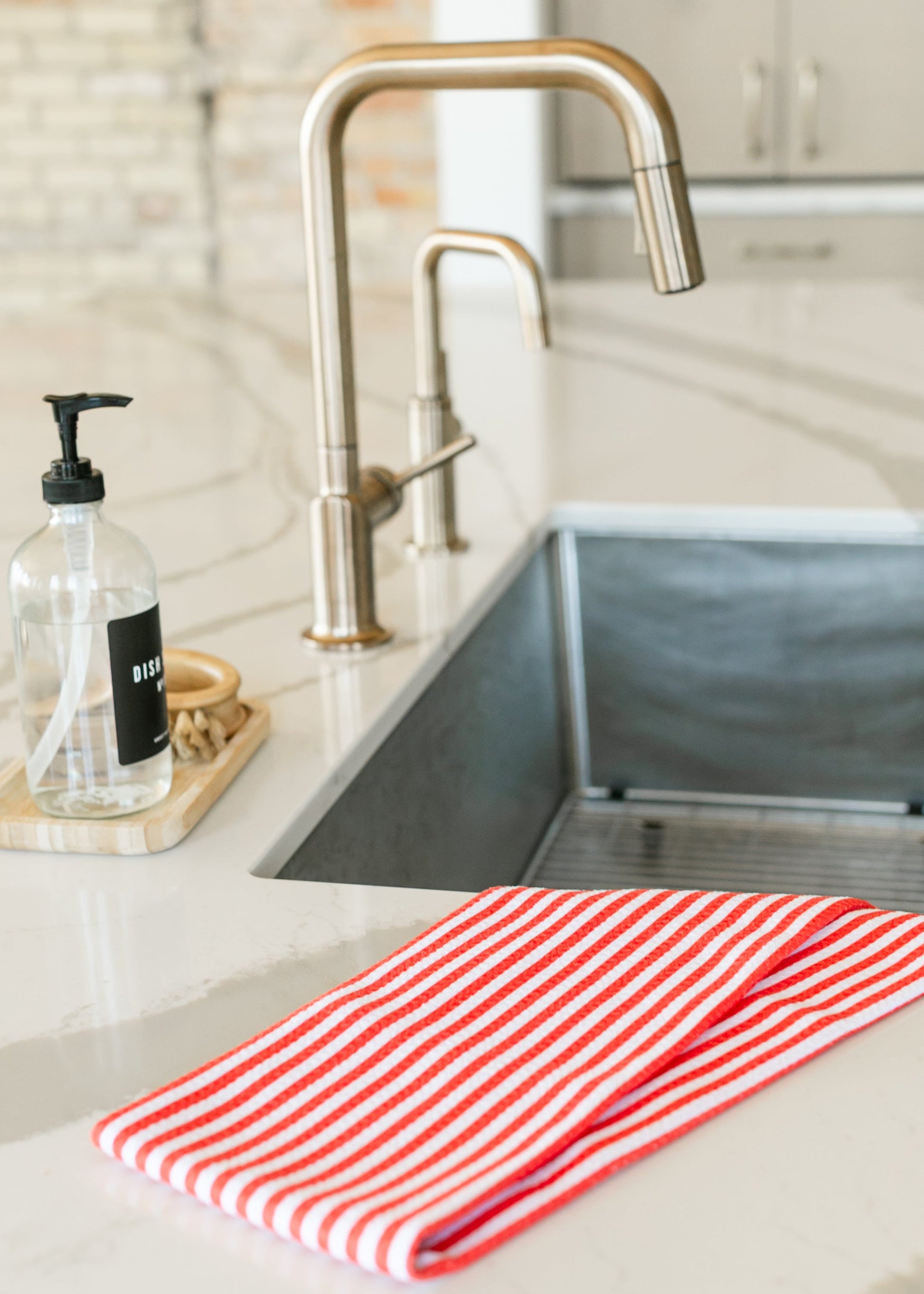 Geometry® Summer Stripe Red Tea Towel Gifts