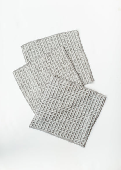 Geometry Waffle Washcloth Set Gifts Stone